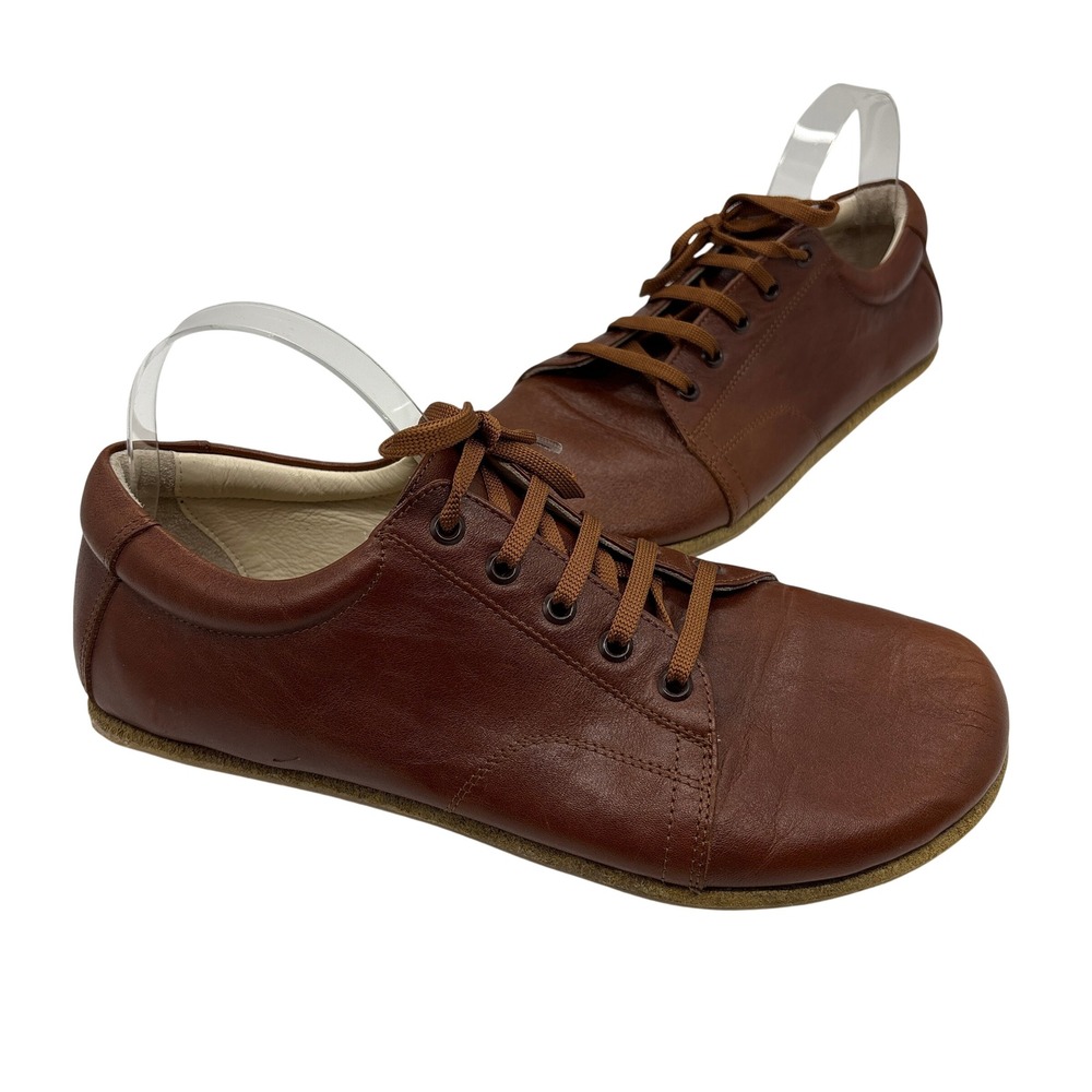 Aintap Brown Leather Zero Drop Barefoot Minimalist Sneakers Mens 11 Handmade